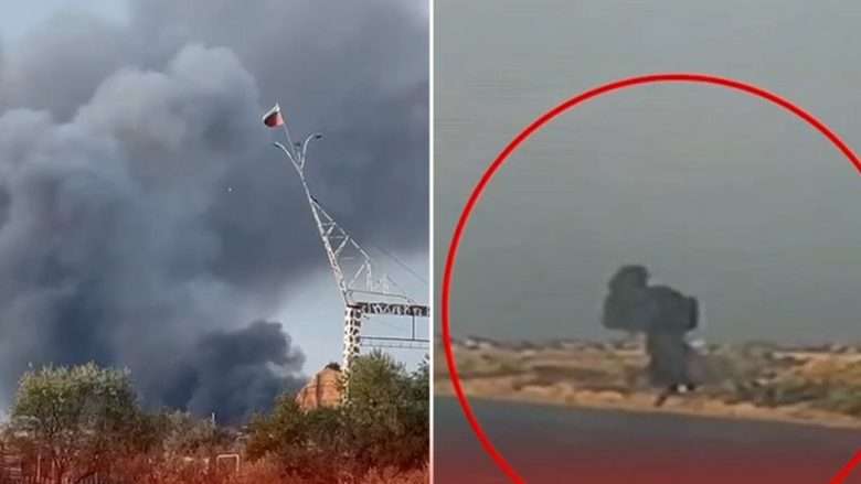 Momenti kur aeroplani i ushtrisë ruse rrëzohet në shkëmb dhe shpërthen në Krimenë e aneksuar