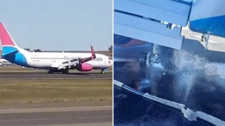 Pak momente pasi u ngrit në ajër, piloti i aeroplanit detyrohet të bëjë ulje emergjente në Afrikën e Jugut – iu dëmtua njëra gomë