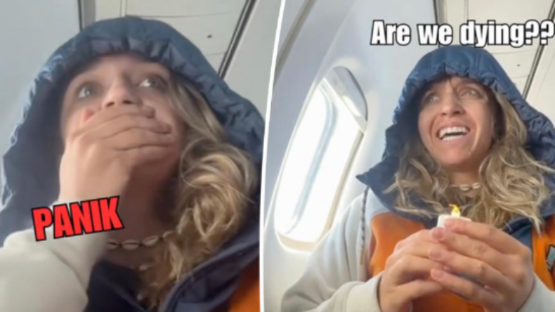 Pasagjerja e frikësuar mendon se aeroplani po rrëzohet, por objekti i çuditshëm që stjuardesat i dhanë kishte një kuptim tjetër