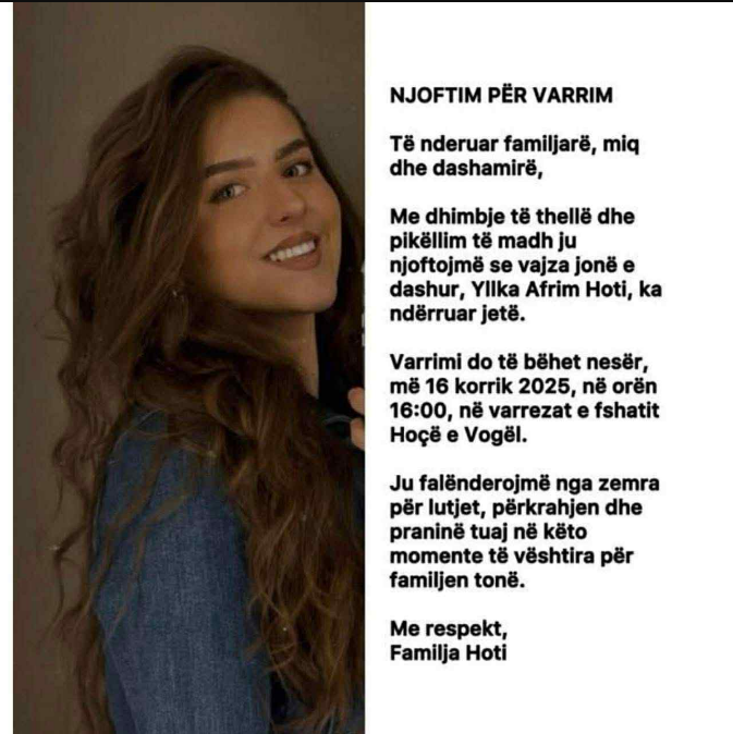 Yllka Hoti është 21-vjeçarja nga Kosova që humbi jetën pas aksidentit në Gjermani 