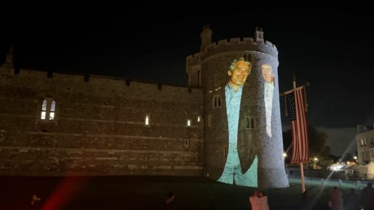 Katër arrestime pas projektimit të imazheve të Trump dhe Epstein në Kështjellën Windsor