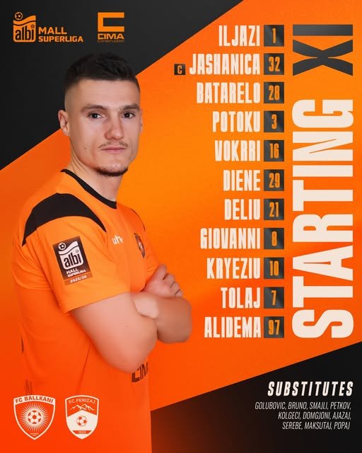 Ballkani - Ferizaj, formacionet zyrtare