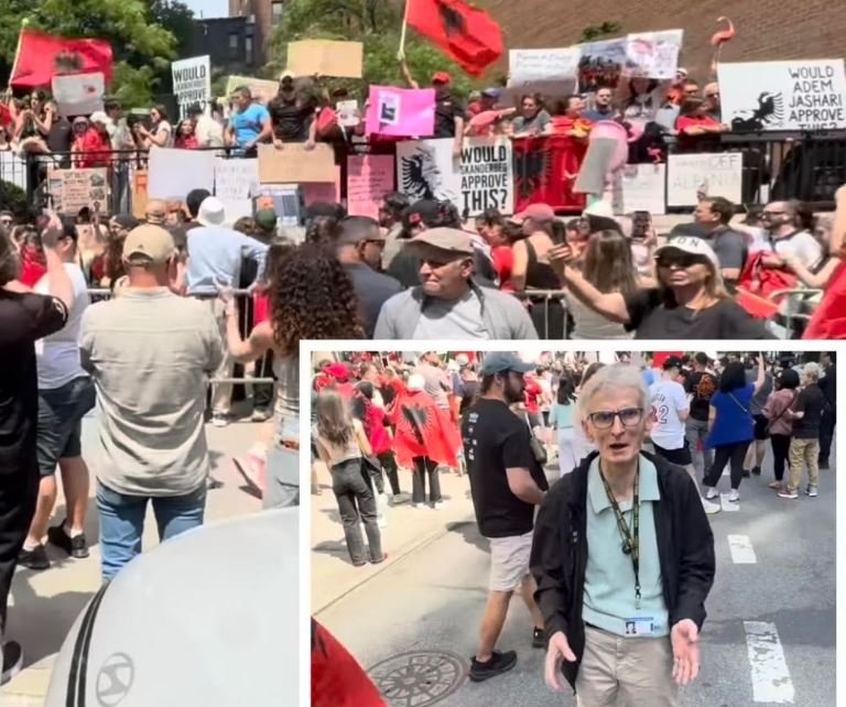 SHBA/New York: Protesta e 10-të javore e shqiptarëve në mbështetje të qëndresës në Shqipëri