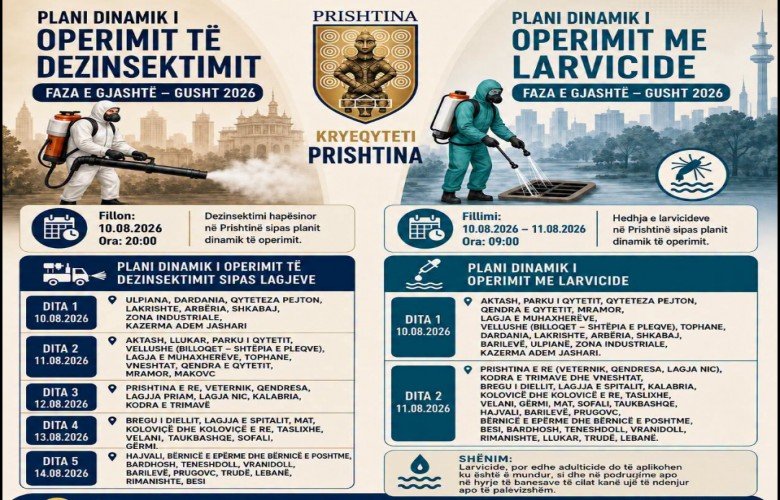 Komuna e Prishtinës nis fazën e gjashtë të dezinsektimit hapësinor