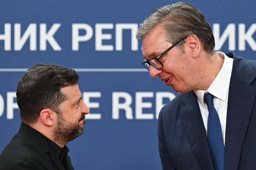 Zelensky në Beograd  Mbështetje verbale për Ukrainën  mohim i Kosovës dhe kërcënim mbi Ujmanin