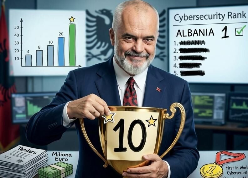 Faktet që rrëzojnë propagandën e Edi Ramës, Shqipërinë e shpalli të parën në botë për sigurinë kibernetike fituesi…