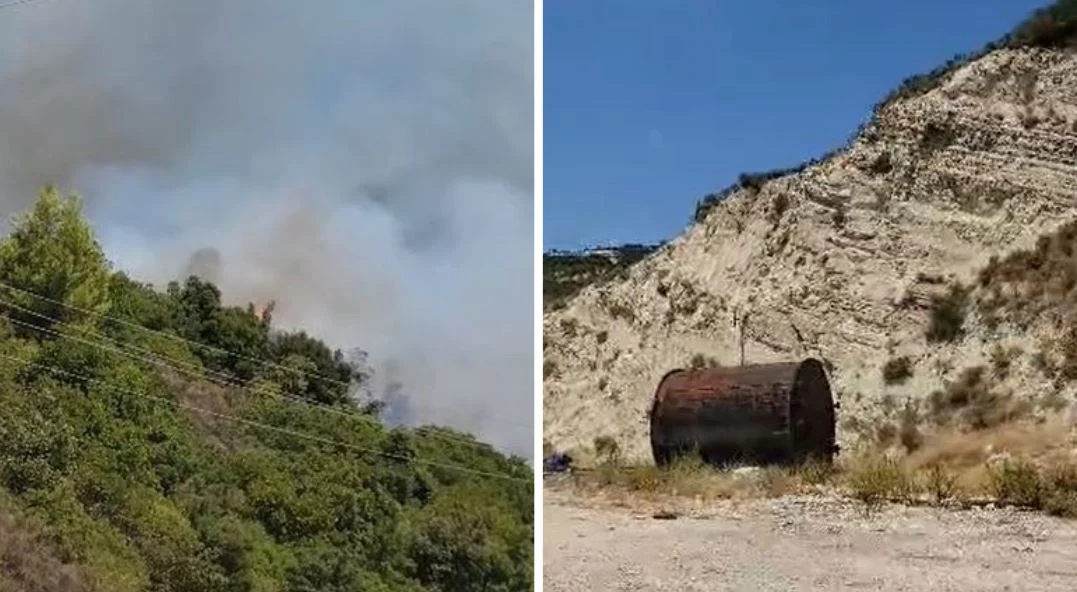 Zjarr në fshatin Drenovë të Mallakastrës, vatra aktivizohet pranë një pusi nafte dhe nënstacionit elektrik