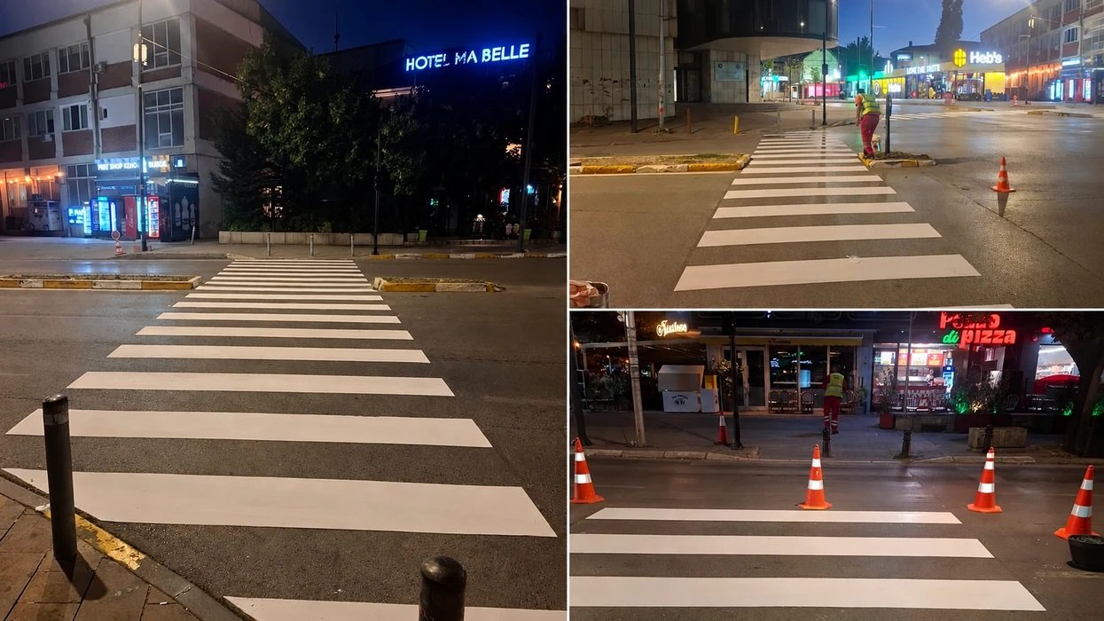 Përfundojnë punimet në tri rrugë të Prishtinës, vendosen vijat e reja të bardha
