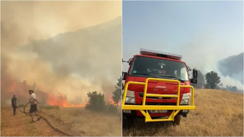 Situatë kritike në Librazhd  zjarri përhapet me shpejtësi dhe u afrohet banesave në fshatin Xhyrë