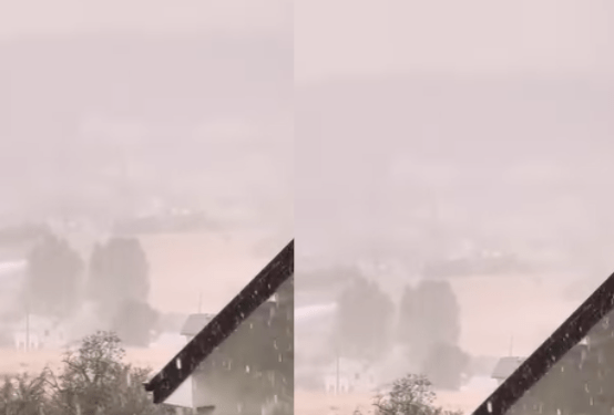 Rrebesh i fortë shiu me breshër në Gjilan