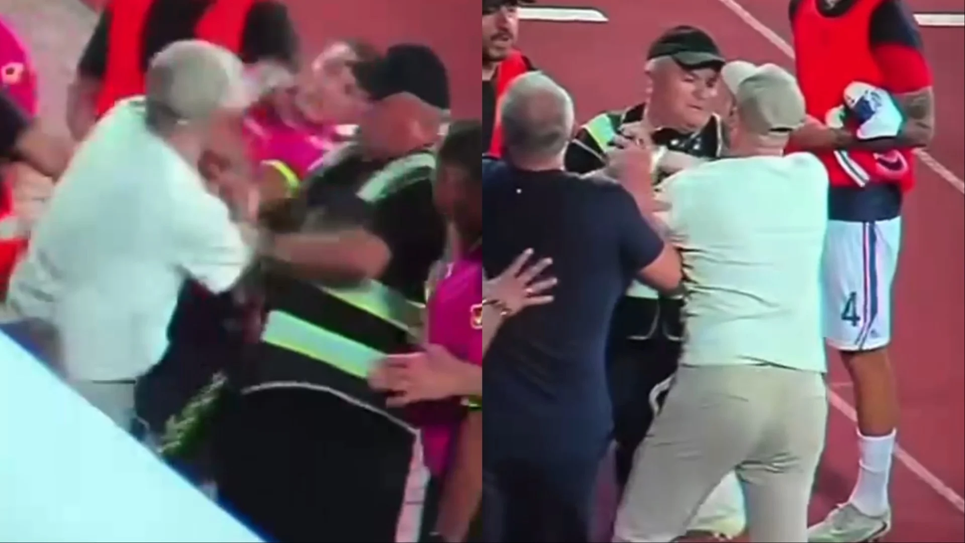 Afrohet dhe e godet me grusht, momenti kur presidenti i Vllaznisë, Alban Xhaferi dhunon gjyqtarin 