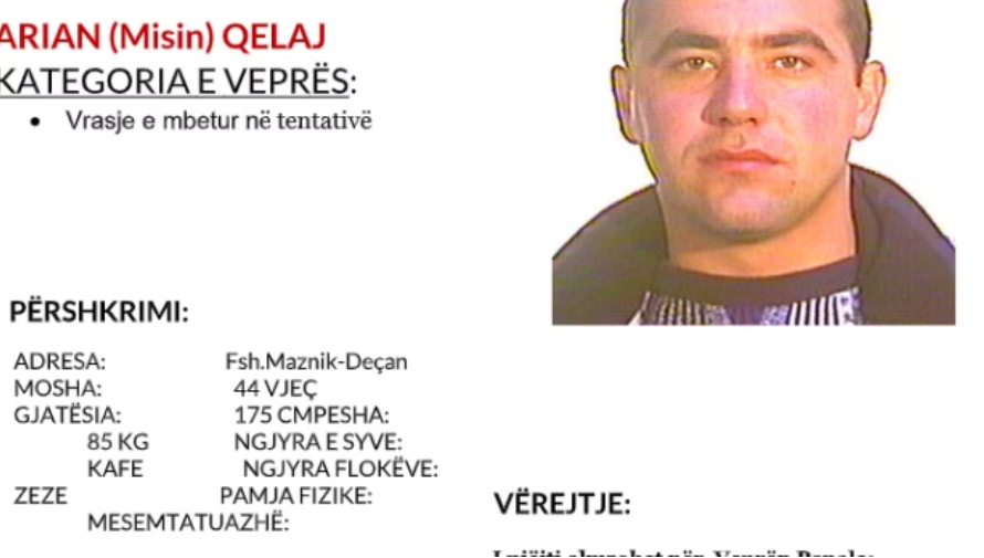 Policia shpall në kërkim tre të dyshuarit për plagosjen e djeshme në Pejë