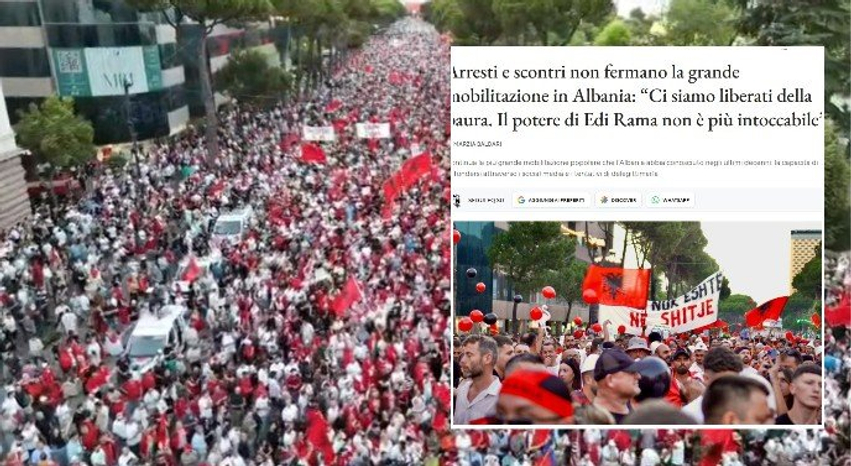 Revolta qytetare  media italiane  Përplasjet dhe arrestimet nuk arrijnë ta ndalin mobilizimin masiv në Shqipëri
