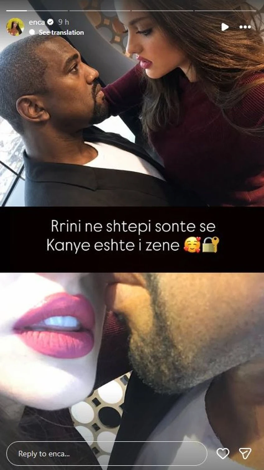 Enca dhe Kanye West të dashuruar? Këngëtarja "trazon" rrjetin me postimin: Rrini në shtëpi sonte, ai është i zënë... 2 Image