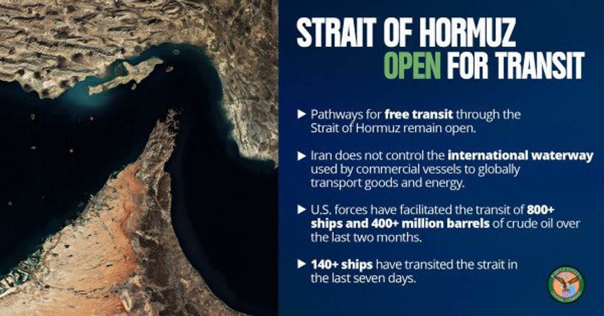 SHBA  Ngushtica e Hormuzit është e hapur  Irani nuk e kontrollon