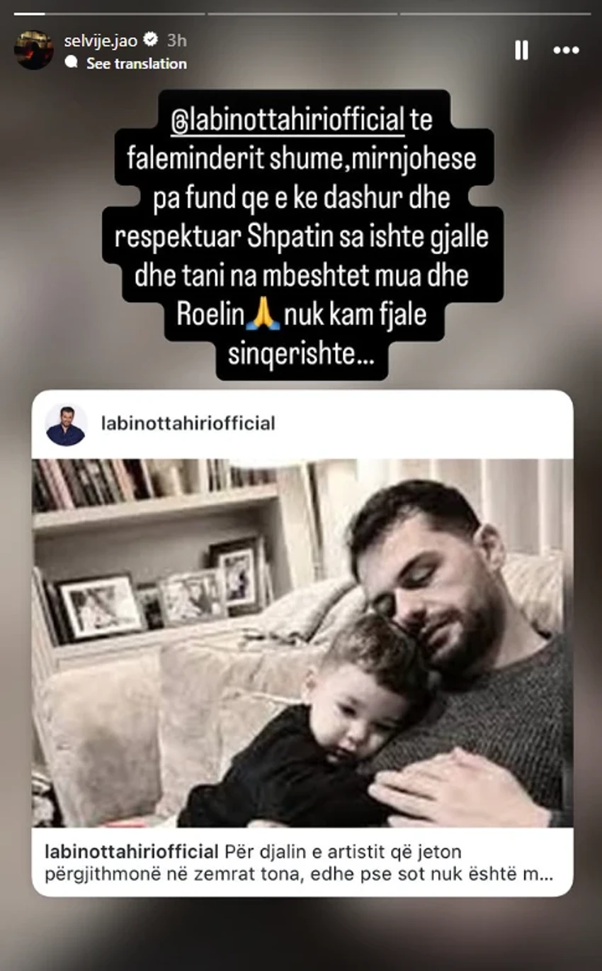 Bashkëshortja e Shpat Kasapit falënderon Labinot Tahirin për mbështetjen: Nuk kam fjalë sinqerisht 2 Image