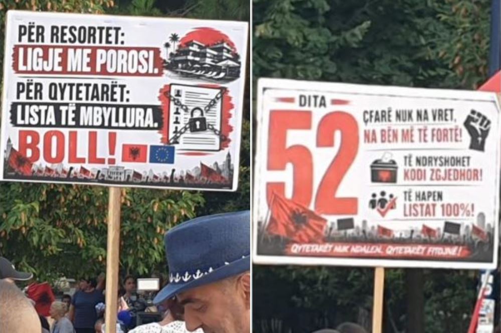 “Çfarë nuk na vret, na bën më të fortë!”- Dita e 52-të e rezistencës popullore, parullat në protestë: Për resortet ligje me porosi, për qytetarët lista të mbyllura!