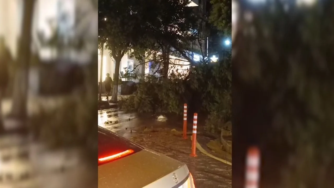 Stuhia prek Sarandën gjatë natës, tre persona të plagosur nga thyerja e xhamave, pema e rrëzuar dëmton mjetet