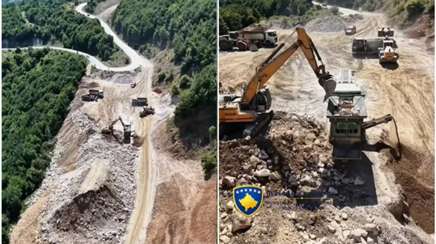 Basha publikon pamje nga punimet në rrugën Prizren Tetovë