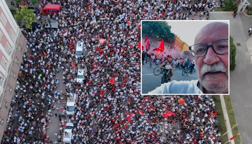  Rama n burg    aktori Çun Lajçi tregon përjetimet nga protesta që mbushi Bulevardin  Atdheu nuk është plaçkë tregu  mos bëni pazare 