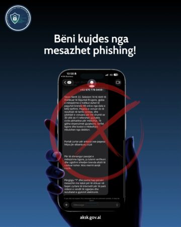 Mesazhe mashtruese në emër të e-Albania për gjoba/ Autoriteti për Sigurinë Kibernetike paralajmëron qytetarët: Kujdes, marrin të dhënat!