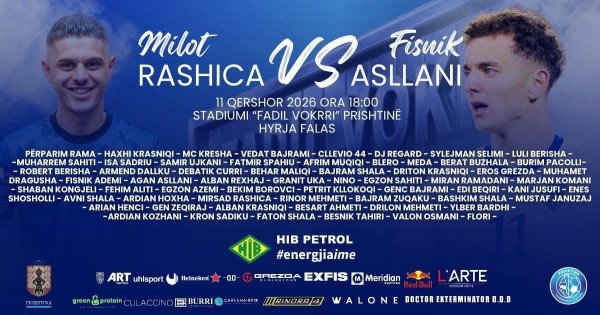 ​Futbollistë, artistë dhe personalitete publike bëhen bashkë në stadiumin “Fadil Vokrri”