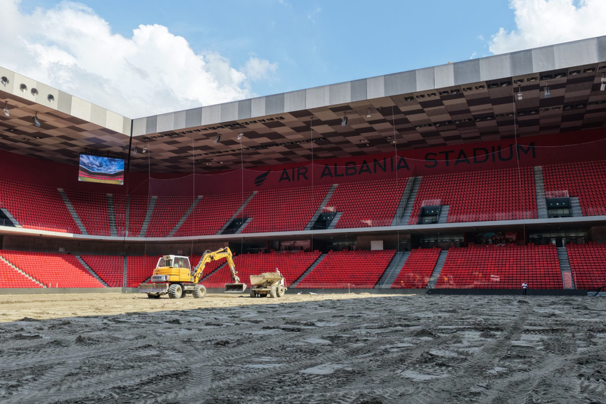 Përgatitjet për UEFA EURO U 21 2027  nisin punimet në stadiumin  Air Albania 