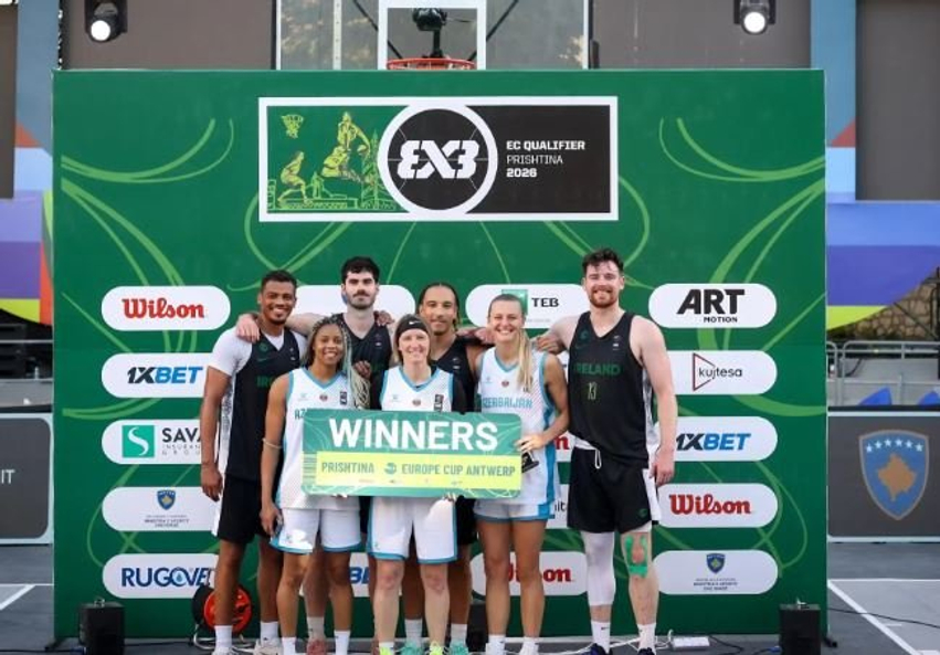 Azerbajxhani te femrat dhe Irlanda te meshkujt fitojnë në FIBA 3x3 ECQ Prishtina 2026