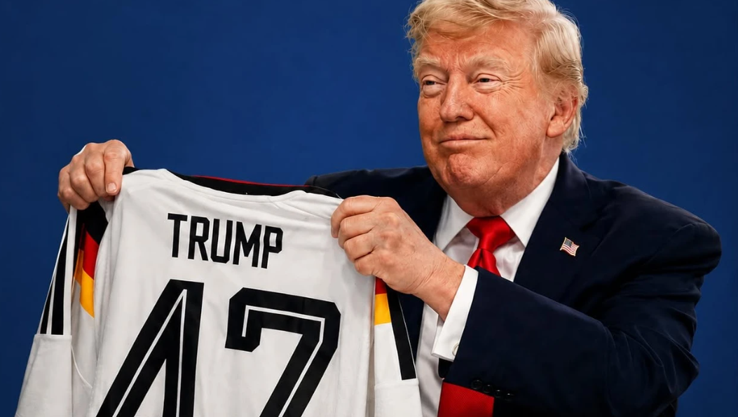 Trump merr dhuratë nga kancelari gjerman - fanellë me emrin e tij dhe numrin 47
