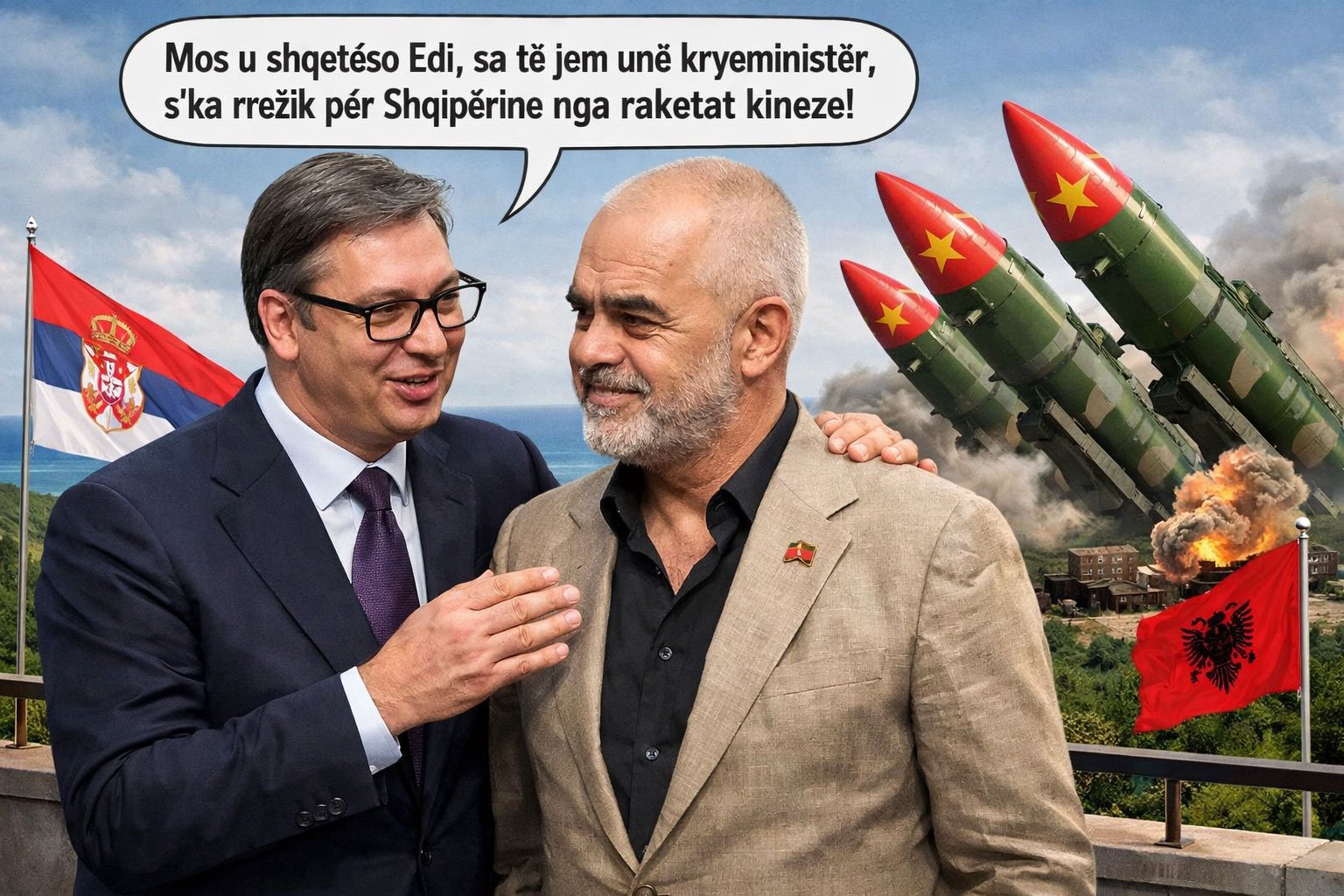 Vuçiqi e siguron Ramën, derisa të jetë ai kryeministër, nuk do ta sulmojë Shqipërinë me raketa kineze!