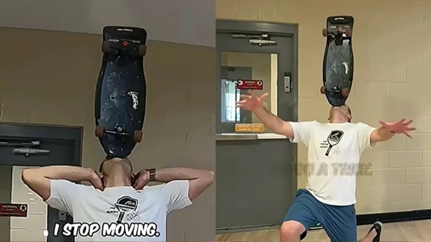 Burri mban skateboardin në mjekër për mbi një orë   thyen rekord botëror