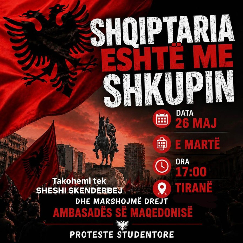 Studentët shqiptarë paralajmërojnë protestë në Tiranë në mbështetje të studentëve në Shkup