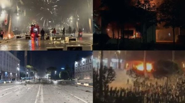 ​Tirana në kaos, protestuesit sulmojnë ministritë, Kryeministrinë, bizneset, përplasje me policinë