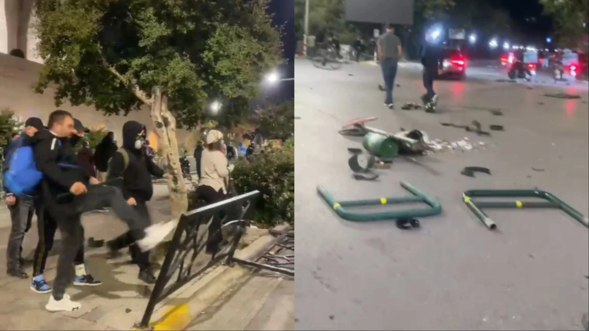 Dhuna zhvendoset në rrugën e Elbasanit, protestuesit shkatërrojnë kryqëzimin te xhamia e Namazgjasë