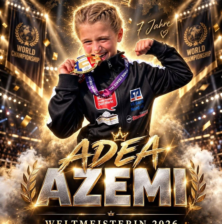 7 vjeçarja Adea Azemi shpallet kampione e botës në sportet marciale në Francë