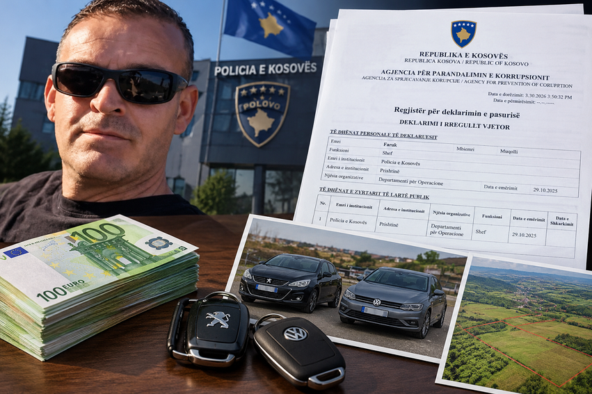 100 mijë euro para të gatshme  toka të trashëguara e dy vetura  kjo është pasuria e Faruk Muqollit  policit të përfshirë në rastin Arlinda Zekaj