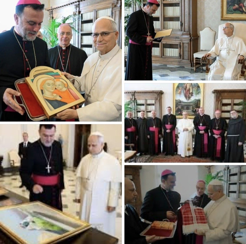 Dhuratat e ipeshkvijve shqiptarë për Papën Leon XIV   dhe ftesa zyrtare për vizitë në Shqipëri