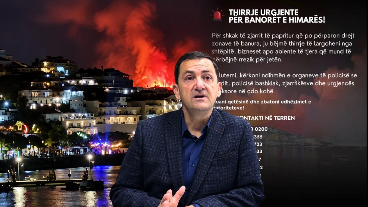 Himara nën flakë/ Zjarri i afrohet qytetit, kryebashkiaku Tavo thirrje banorëve: Largohuni nga shtëpitë