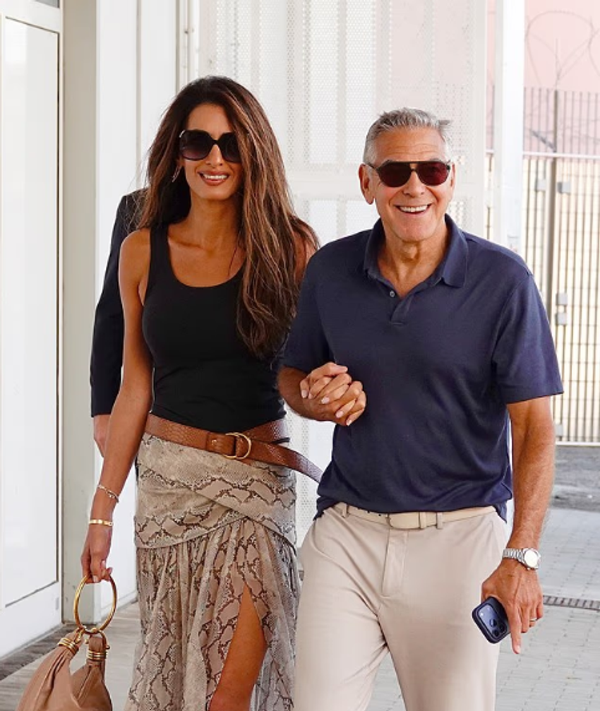 Amal Clooney shkëlqen në Venecia, shfaqet elegante krah bashkëshortit George 2 Image