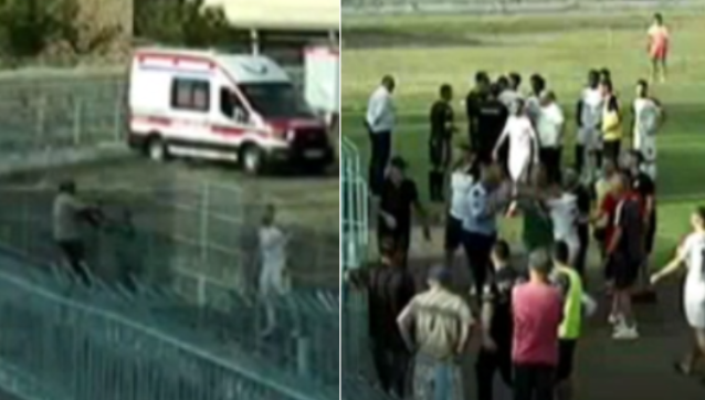 Sulmuesi përplaset me tifozin dhe policin, plas keq në Kategorinë e Parë