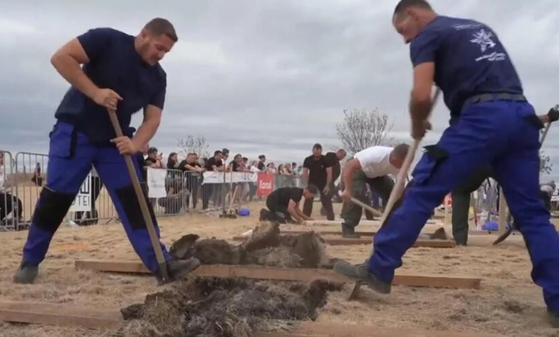 Gara e pazakontë në Hungari, 38 persona sfidohen për të hapur varrin më shpejt