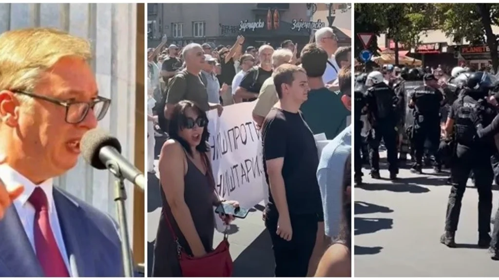 Vërshëllima, hedhje vezësh dhe brohoritje “Ik, ik!” – Vuçiqi nuk mirëpritet nga mijëra qytetarë të Nishit