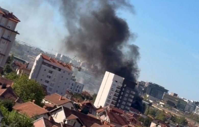 Zjarr në një zonë në Prishtinë, evakuohen banorët