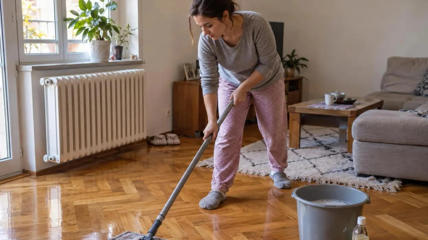 Parketi shkëlqen si i llakuar  Shtoni dy pika të këtij përbërësi në ujë
